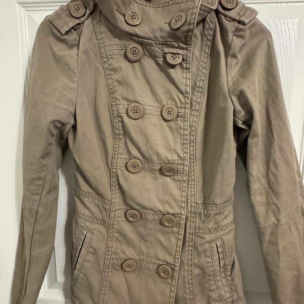 H&M Khaki Double Breasted Military Style Jacket